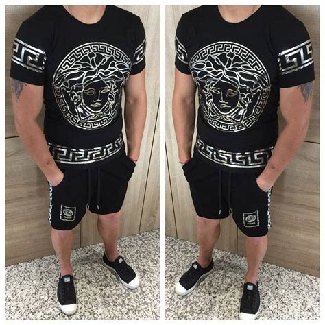 versace mens short set|versace shorts and shirt set.